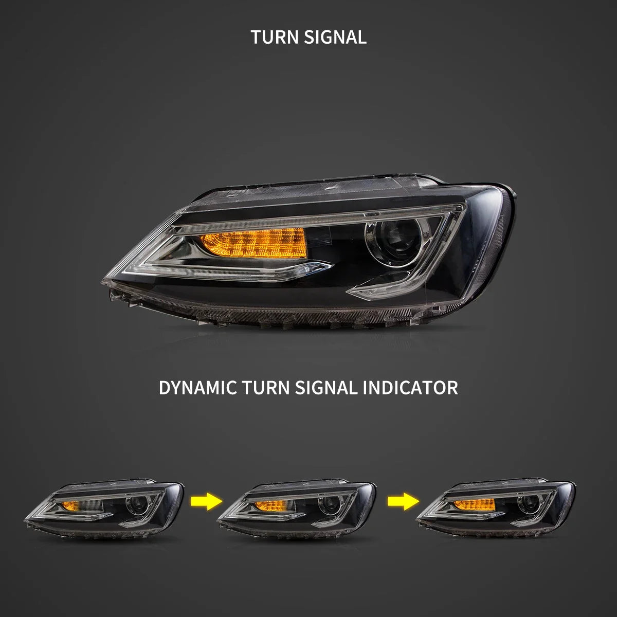 10-18 VW Jetta MK6 Vland Dual Beam priekiniai žibintai [E-mark]