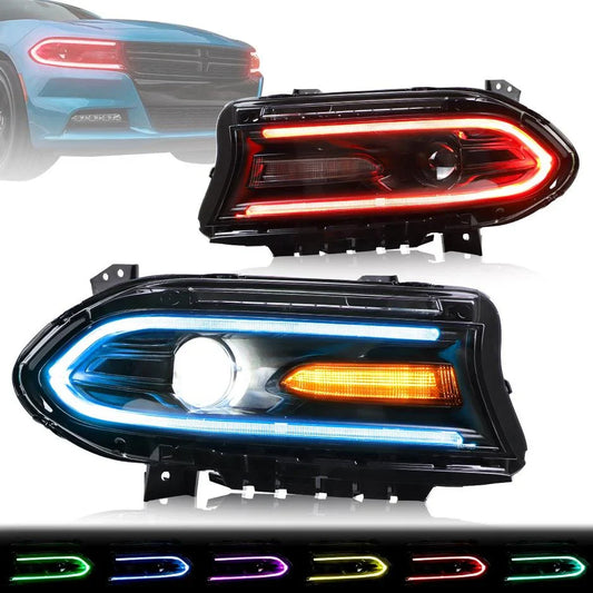 15-23 Dodge Charger Vland RGB priekiniai žibintai