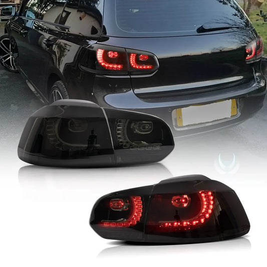 08-12 VW Golf Mk6 Vland LED galiniai žibintai su dinaminiais posūkio signalais [E-mark]
