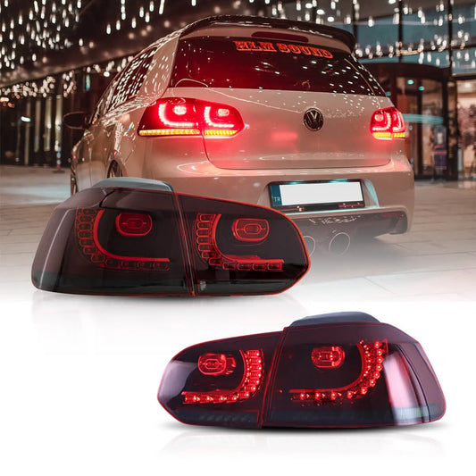 08-12 VW Golf Mk6 Vland LED galiniai žibintai su dinaminiais posūkio signalais [E-mark]